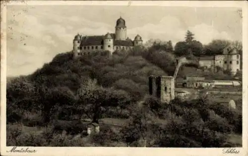 Ak Montabaur, Blick zum Schloß, Wald, Häuser