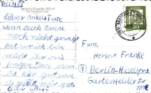 Ak Miesbach in Oberbayern, Berghof-Kapelle