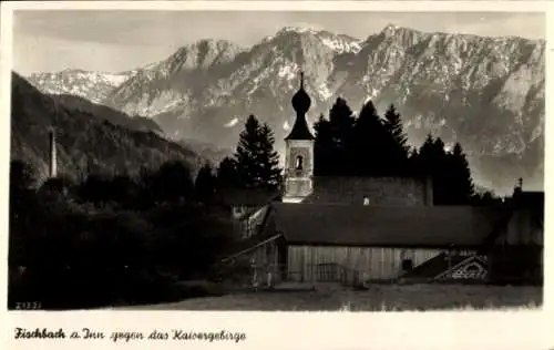 Ak Fischbach Flintsbach am Inn Oberbayern, Kirche, Kaisergebirge