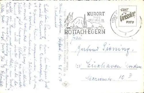 Ak Rottach Egern in Oberbayern, Bodenschneid, Frauen und Mann in Tracht, Boot, Kirche