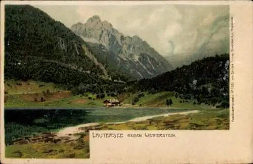 Ak Mittenwald in Oberbayern, Lautersee, Wetterstein