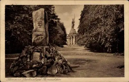 Ak Detmold am Teutoburger Wald, Hermannsdenkmal, Bismarckstein