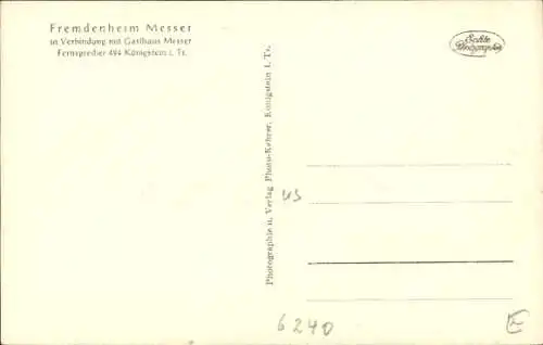 Ak Königstein im Taunus, Fremdenheim Messer