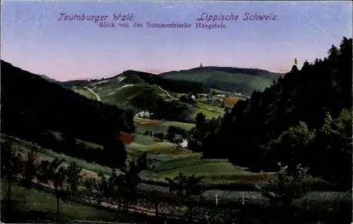 Ak Detmold in Nordrhein Westfalen, Blick von Hangstein, Teutoburger Wald, Lippische Schweiz