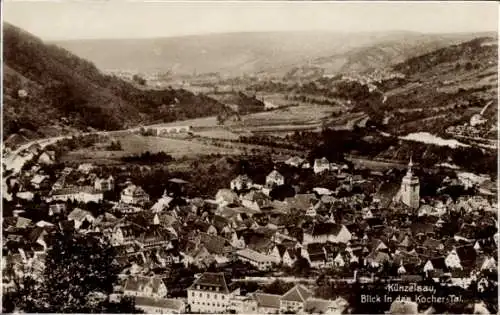 Ak Künzelsau am Kocher Hohenlohekreis, Kocher-Tal, Panorama