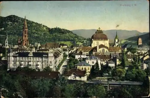 Ak Freiburg im Breisgau, Teilansicht