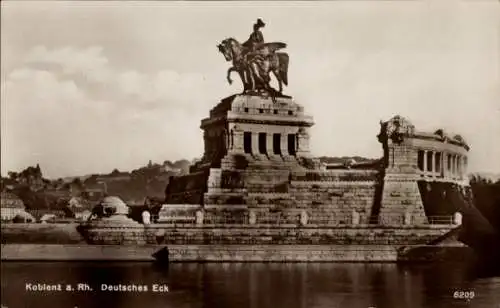 Ak Koblenz am Rhein, das Deutsche Eck, Denkmal