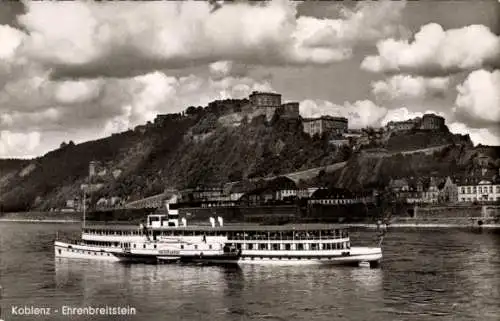 Ak Ehrenbreitstein Koblenz am Rhein, Festung, Dampfschiff Vaterland