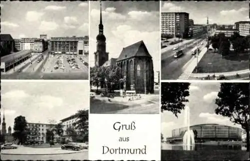 Ak Dortmund im Ruhrgebiet, Hansaplatz, Hansastraße, Hotel Römischer Kaiser, Reinoldikirche