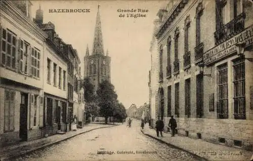 Ak Hazebrouck Nord, Grande Rue de l'Eglise