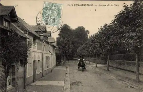 Ak Villers sur Mer Calvados, Avenue de la Gare