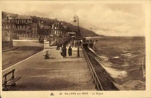 Ak Villers sur Mer Calvados, Digue