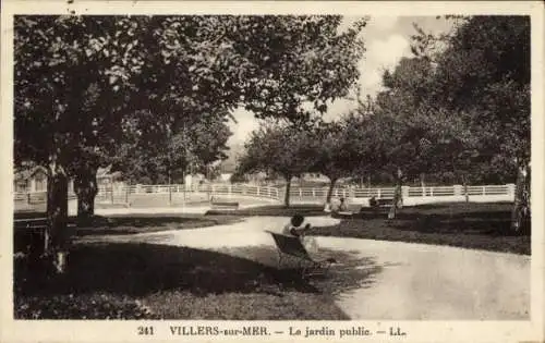 Ak Villers sur Mer Calvados, jardin public