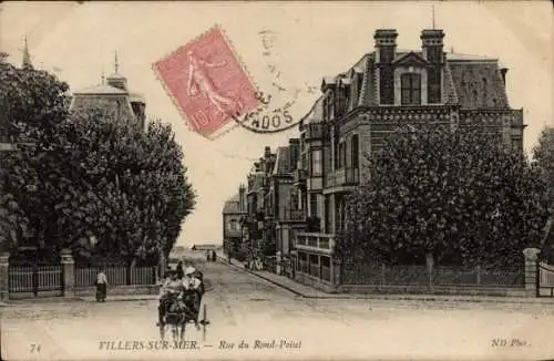 Ak Villers sur Mer Calvados, Rue du Rond-Point