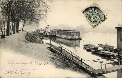 Ak Asnières-sur-Seine Hauts-de-Seine, Bords de Seine