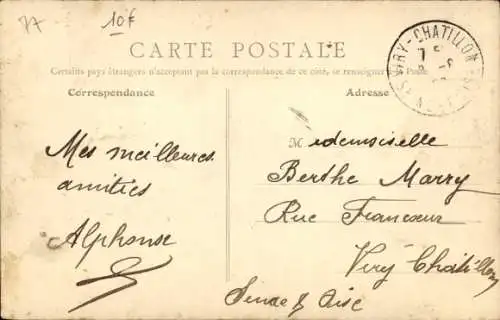 Ak Chelles Seine-et-Marne, Le Moulin de Chelles, vu de la rive gauche