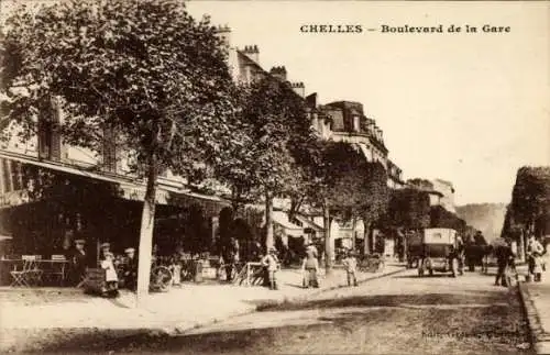 Ak Chelles Seine-et-Marne, Boulevard de la Gare