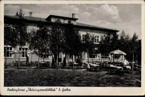 Ak Leinatal Thüringen, Boxberghaus Thüringerwaldblick, Inh. Martha Hemman, Gartenansicht