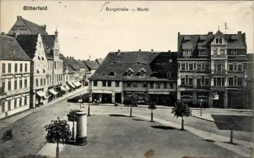 Ak Bitterfeld, Burgstraße, Markt, Geschäft Edmund Swoboda