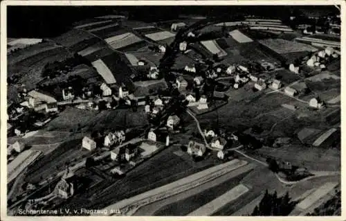 Ak Schnarrtanne Auerbach im Vogtland, Flugzeugaufnahme