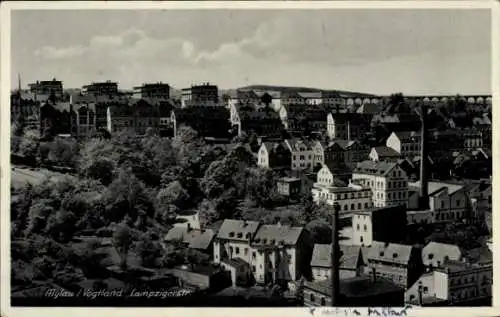 Ak Mylau Reichenbach im Vogtland, Blick von der Lampziger Straße auf den Ort