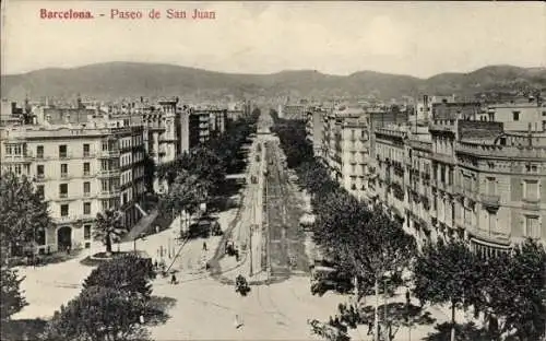 AK Barcelona Katalonien Spanien, Paseo de San Juan