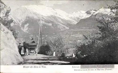 Ak Sion Sitten Kanton Wallis, Route de Sion a Vex