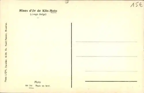 Ak Kilo Moto DR Kongo Zaire, Goldminen, Kilo, Waldweg