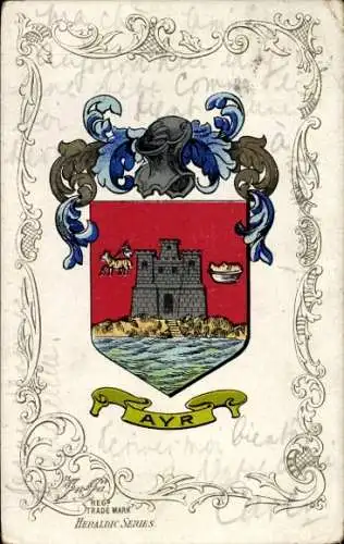 Ak Ayr Schottland, Stadtwappen, Heraldic Series