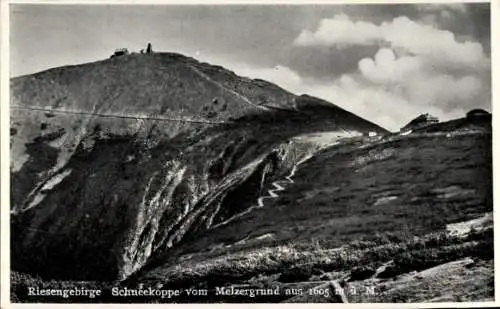 Ak Malá Úpa Kleinaupa Riesengebirge Region Königgrätz, Schneekoppe vom Melzergrund