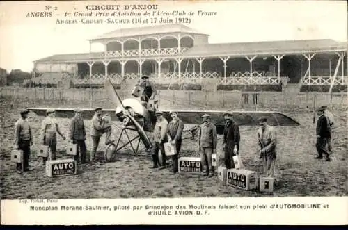 Ak Angers Maine et Loire, Circuit d'Anjou, Grand Prix d'Aviation des Aero Club de France 1912