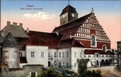 Ak Żagań Sagan Schlesien, Katholische Kirche, Klosterhof