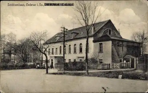 Ak Oederan Sachsen, Blick auf das Schützenhaus, Außenansicht