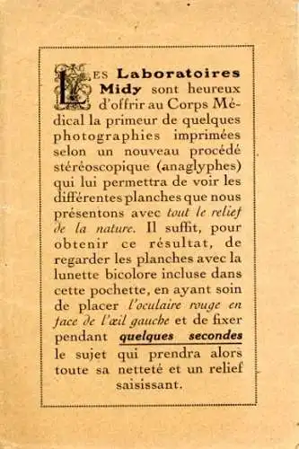 Set von 6 Fotos im Umschlag  von Medizinische Uni. von Paris, Labor, 3-D-Brille