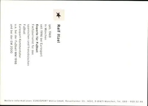 Ak Schauspieler Ralf Itzel, Portrait, Autogramm