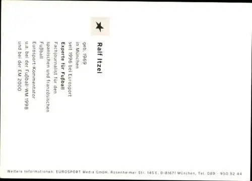 Ak Schauspieler Ralf Itzel, Portrait, Autogramm