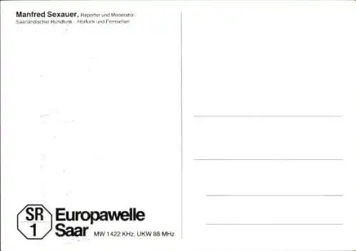 Ak Schauspieler Manfred Sexauer, Portrait, Autogramm