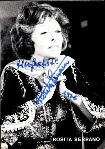 Ak Schauspielerin und Sängerin Rosita Serrano, Portrait, Autogramm