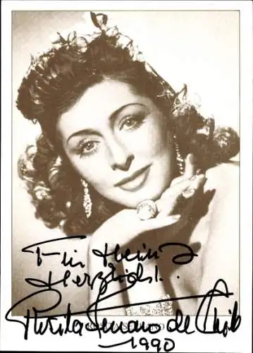 Ak Schauspielerin Rosita Serrano, Portrait, Schmuck, Autogramm