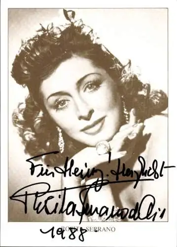 Ak Schauspielerin Rosita Serrano, Portrait, Schmuck, Autogramm