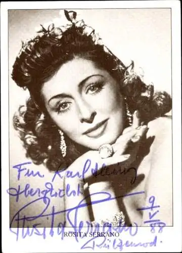 Ak Schauspielerin und Sängerin Rosita Serrano, Portrait, Autogramm