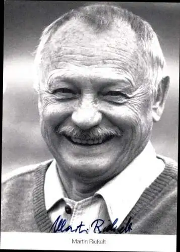 Ak Schauspieler Martin Rickelt, Portrait, Autogramm, Rolle Onkel Franz, Lindenstraße