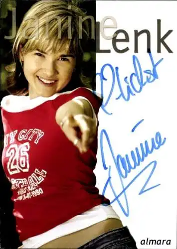 Ak Schauspielerin und Sängerin Janine Lenk, Portrait, Autogramm