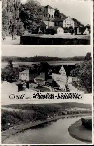 Foto Ak Diesbar Seußlitz Nünchritz an der Elbe, Teilansichten