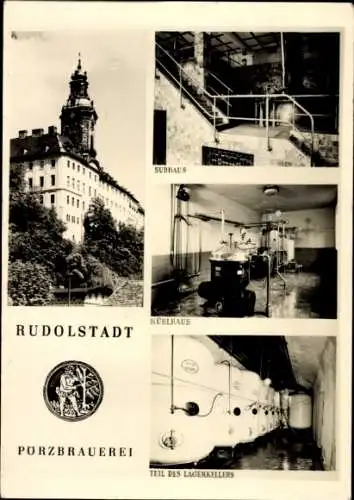 Ak Rudolstadt, Pörzbauerei, Kühlhaus, Sudhaus, Lagerkeller, Schloss Heidecksburg