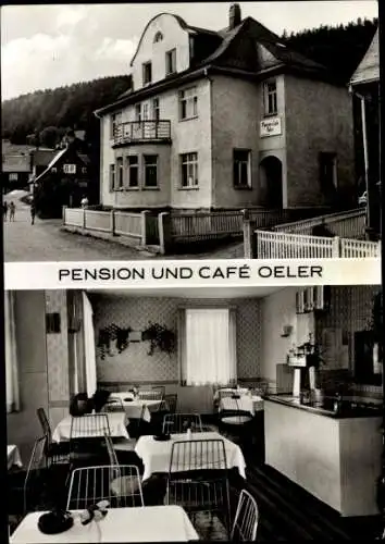 Ak Scheibe Alsbach Neuhaus am Rennweg Thüringen, Pension und Cafe Oeler, Inneres