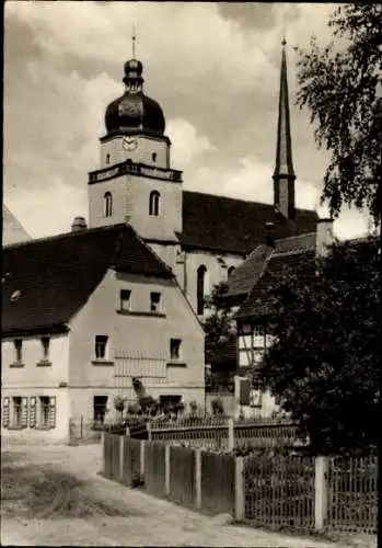 Ak Gößnitz in Thüringen, Marktgasse, Kirche