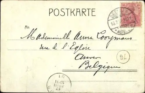 Jugendstil Ak Internationale Kunstausstellung Dresden 1901