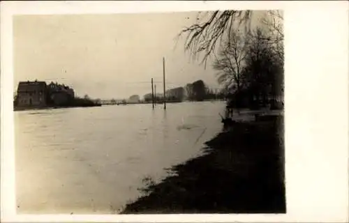 Foto Ak Göttingen, Hochwasser Februar 1909