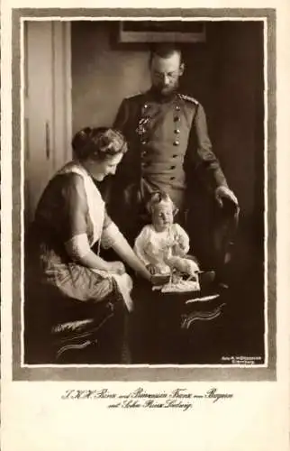 Ak Prinz und Prinzessin Franz von Bayern, Isabella von Croy, Sohn Prinz Ludwig